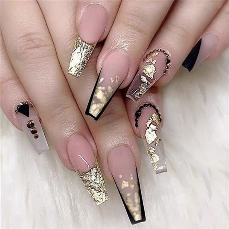Handmade Press on nails coffin/square/almond long length summer theme