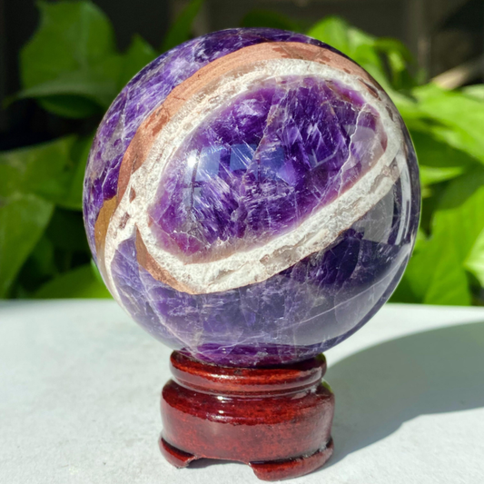 1.27LB Rare High Quality Purple Dream Amethyst Quartz Crystal Sphere Healing Bal