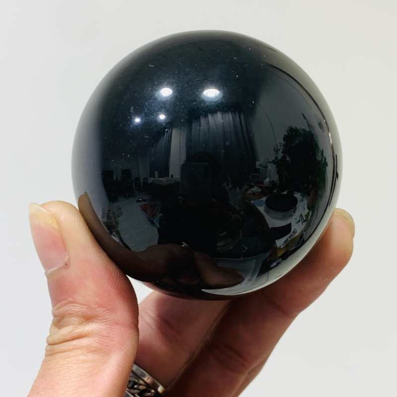 266g Natural Obsidian Quartz Ball Crystal Sphere Meditation Energy Healing
