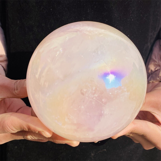 2521g Rose Crystal Ball Treasure electroplated Powder Healing Sphere