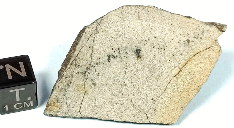 4.95 GR. SLICE NWA 13446 ACHONDRITE METEORITE, PARTIAL CRUST, OLIVINE RICH