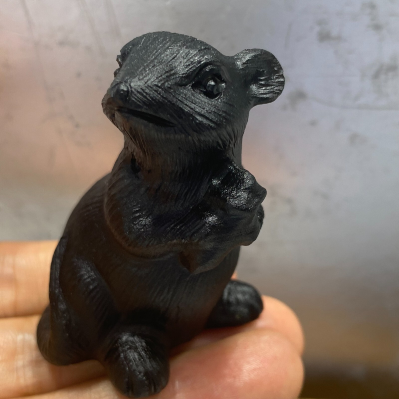 TOP  Natural obsidian quartz animal hand carved crystal healing  1PC