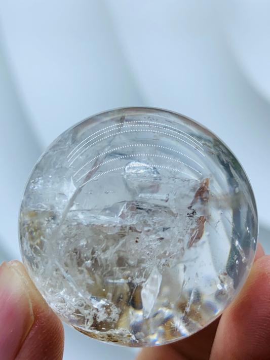 Herkimer Diamond Enhydro Crystal Magic Ball 36MM &big moving water droplet 36g
