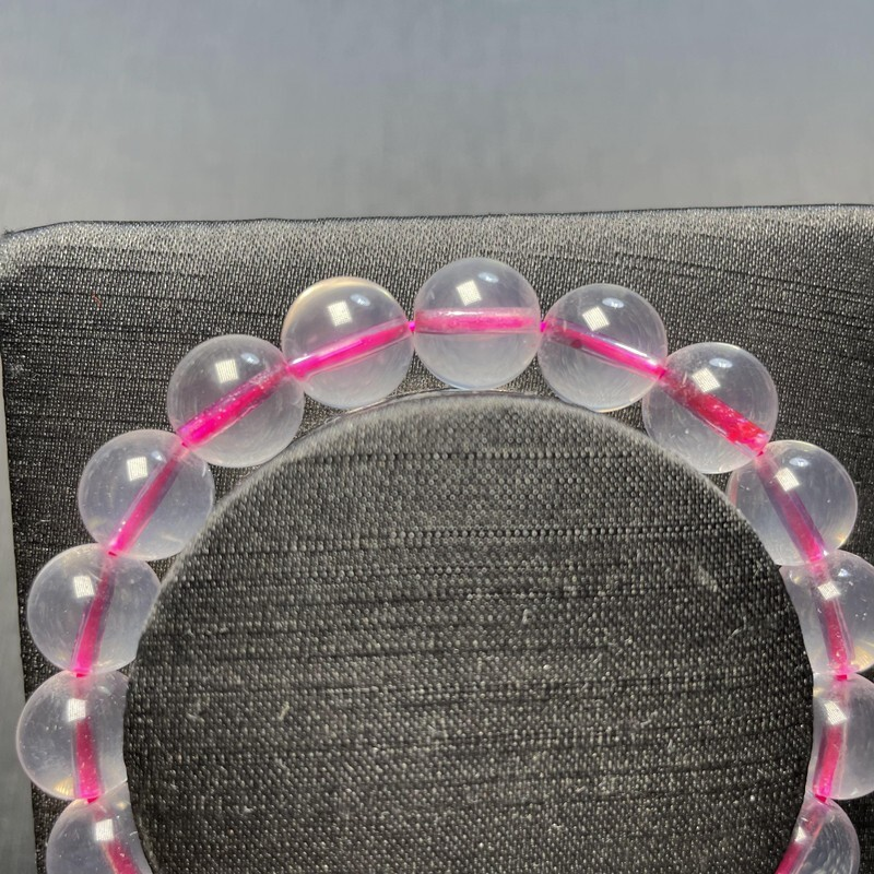 10mm  Natural Clear Starlight Pink Rose Quartz Crystal Gemstone Beads Bracelet