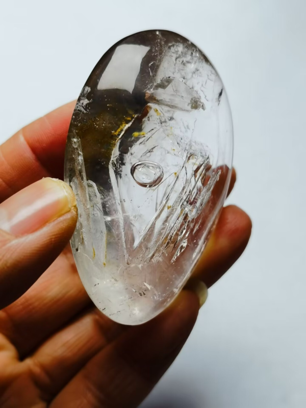 Collection Tibetan Crystal Oval 1 Visible Moving Bubble Enhydro &Sand 2.4 in