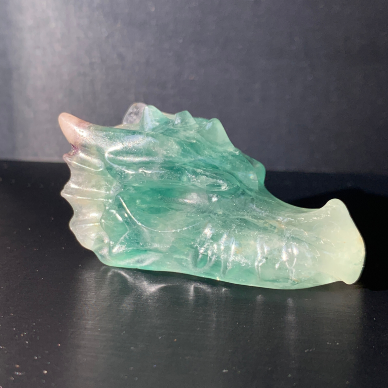 Natural Fluorite Faucet Carving,Reiki Quartz Crystal Skull Decoration 1 Pieces