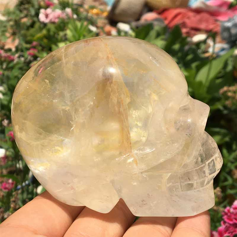 0.55kg Natural clear quartz skull carved Quartz Crystal skull Healing