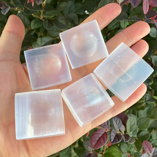 TOP Natural Gypsum Selenite quartz ball stand hand carved crystal healing 5PC
