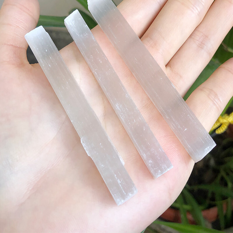 10Pcs Natural Quartz Selenite Stick Wand White Gypsum Crystal Point Stone Blades