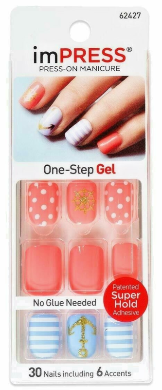 Kiss imPRESS Press-On Manicure One Step False Nails + Accents U PICK COLOR New!!