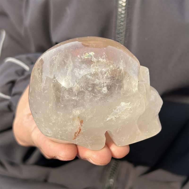 0.41kg Natural clear quartz skull carved Quartz Crystal skull Healing
