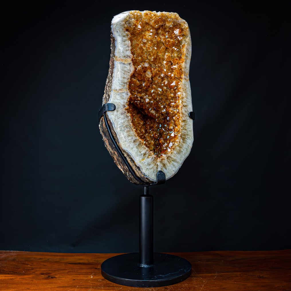 Unique massive Madeira citrine druse, In The Contemporary Interior- 88794 g