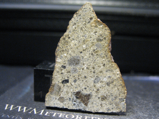 Meteorites Zagora 006 - Eucrite Polym-Breccia Mineral and Stone Plate Gabbroic Clasts
