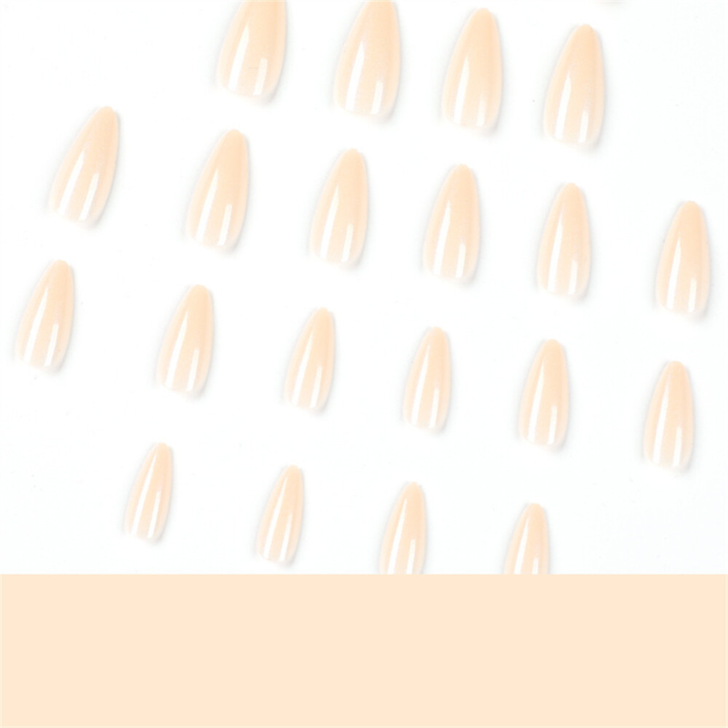 Pearl Rainbow Aurora False Nail Long Almond Press on Nails for Nail Art 24pcs