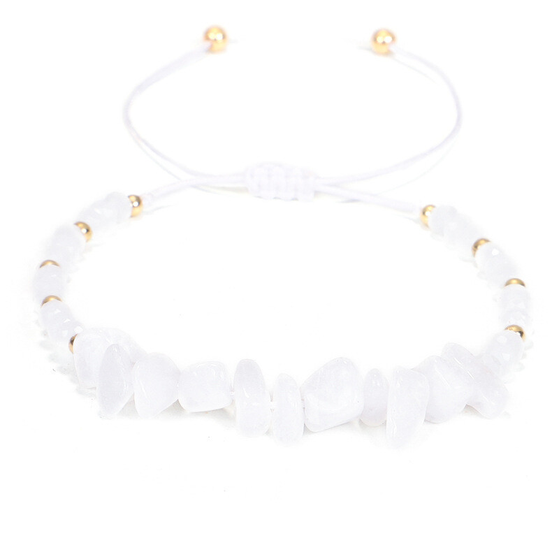 Gemstone Bracelet Natural Anxiety Stone Lucky Crystal Chakra Adjustable Reiki UK