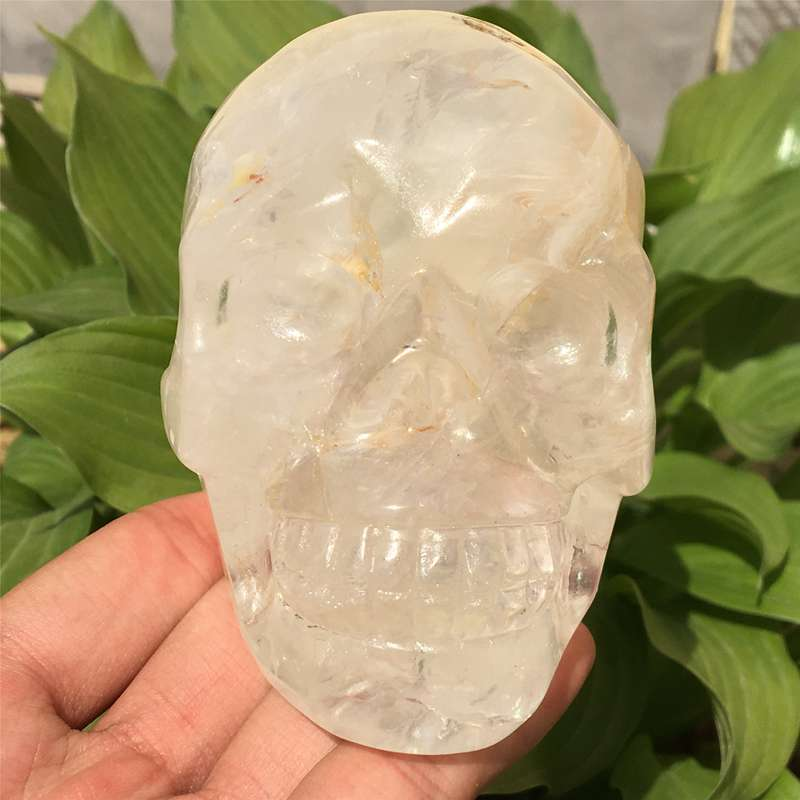 0.72kg Natural clear quartz skull carved Quartz Crystal skull Healing