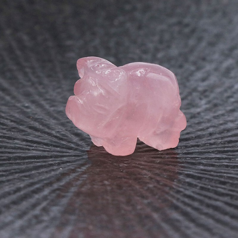 Natural Colorful Quartz Mini Crystal Piggy Animal Carved Chakra Gemstone Decor