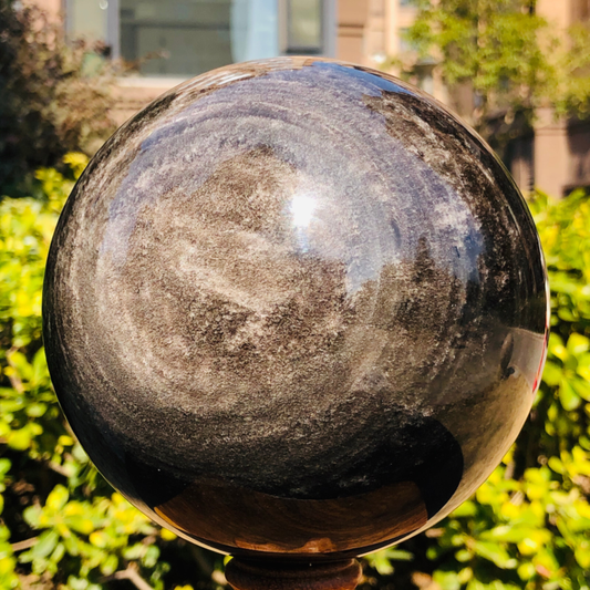 5.12LB Natural Silver Obsidian Sphere Crystal quartz Ball Healing