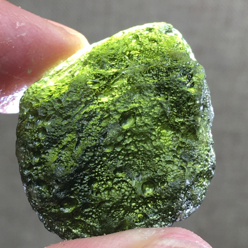 48.1Ct MOLDAVITE From Czech Republic From Meteorite Impact With Chips