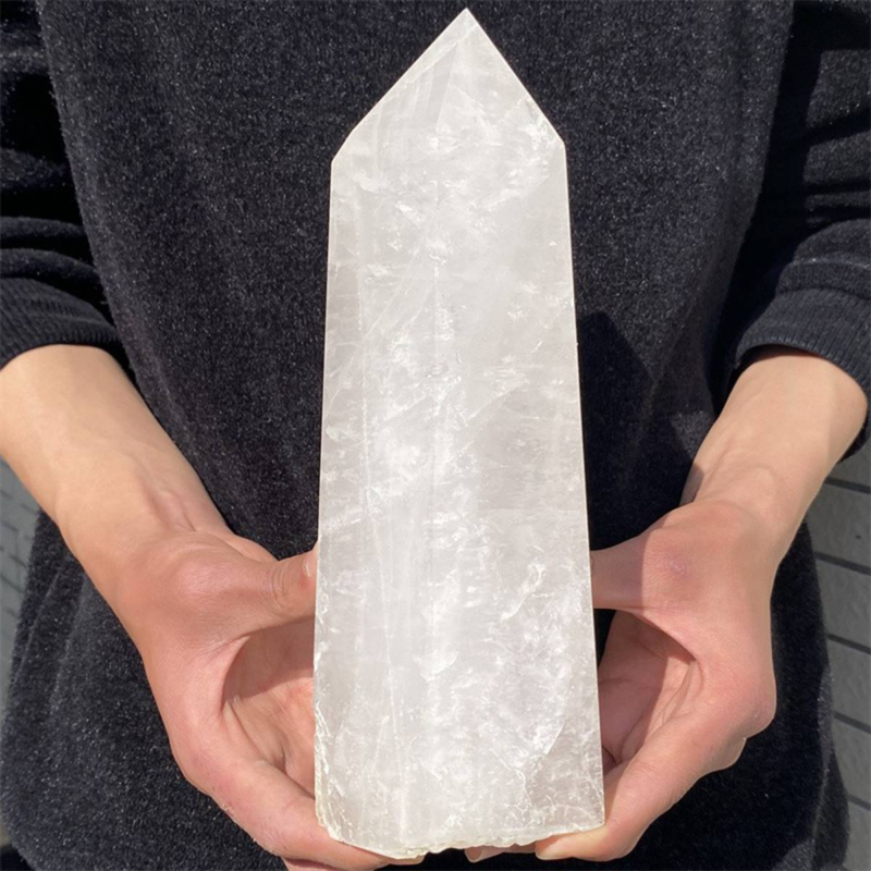 2550gNatural  White Quartz Obelisk Crystal Wand Point Healing Mineral Stone