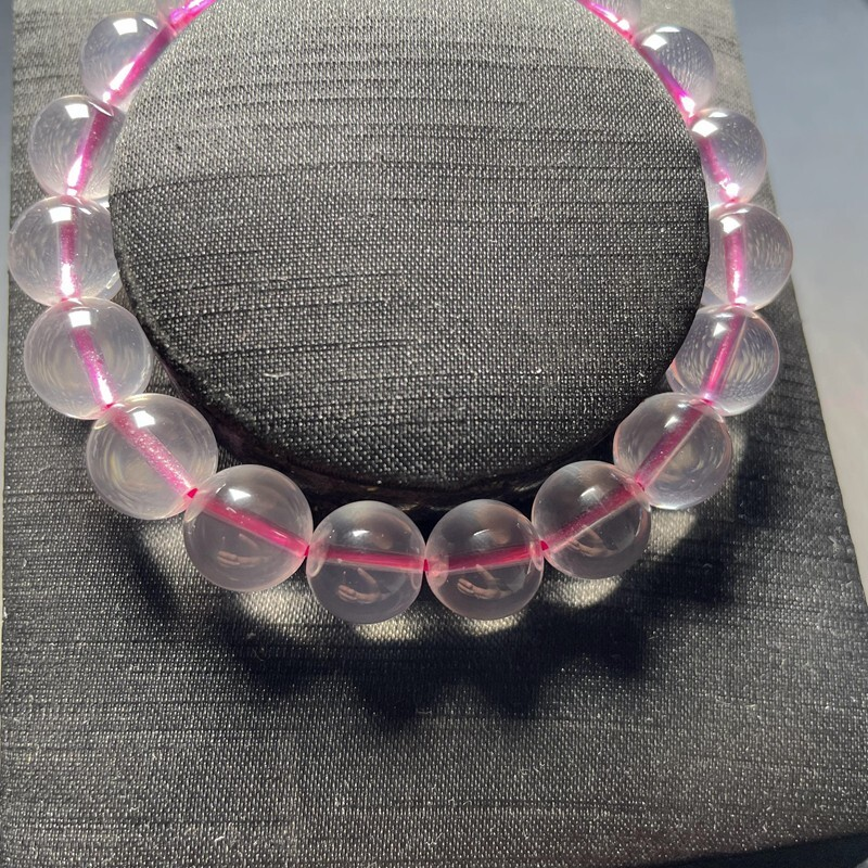 10mm  Natural Clear Starlight Pink Rose Quartz Crystal Gemstone Beads Bracelet