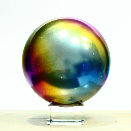 832g Natural Crystal Electroplated Rainbow Crystal Ball Quartz Sphere Healing