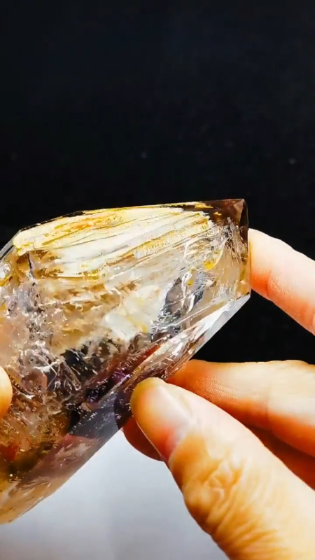 Collection Tibet Purple Amethyst Crystal 3 Visible Moving Bubble Enhydro 5.03 in