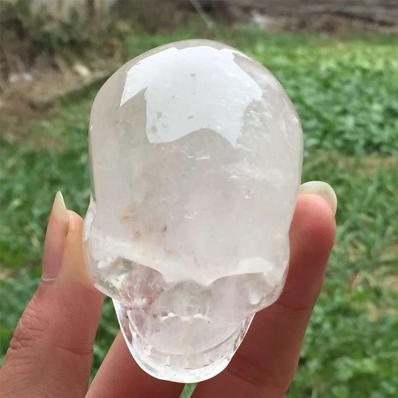 0.26kg Natural clear quartz skull carved Quartz Crystal skull Healing