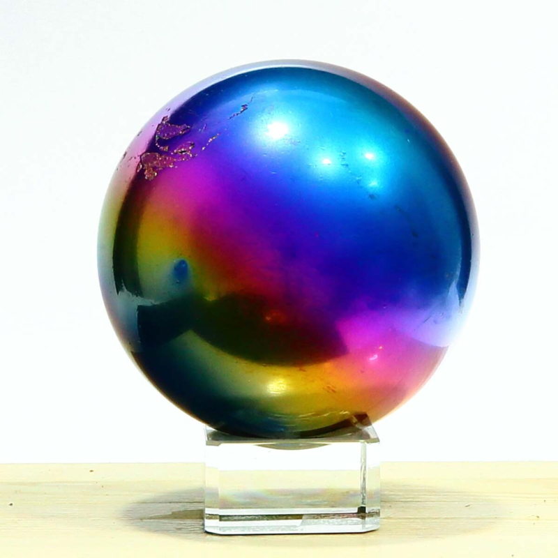 601g Crystal Electroplated Rainbow Crystal Ball Quartz Sphere Energy Healing