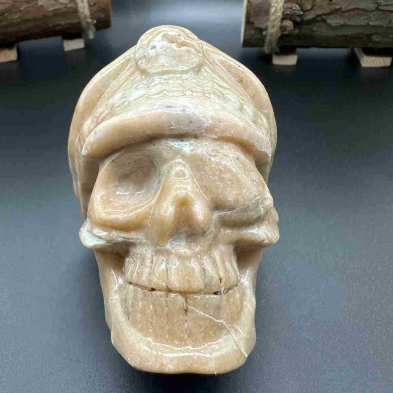670g natural jade hand carved skull quartz crystal healing decor gift