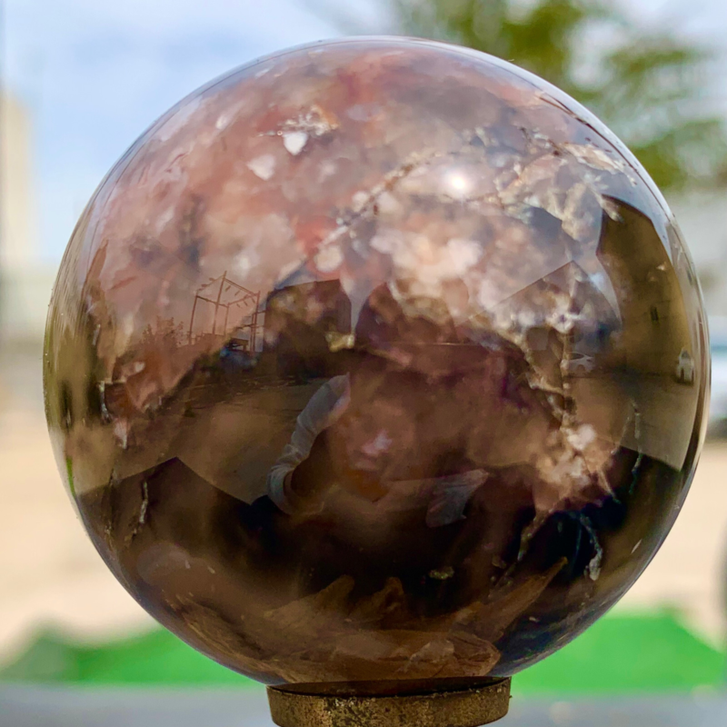 146G Natural Sakura Agate Quartz Sphere healing ball Specimen