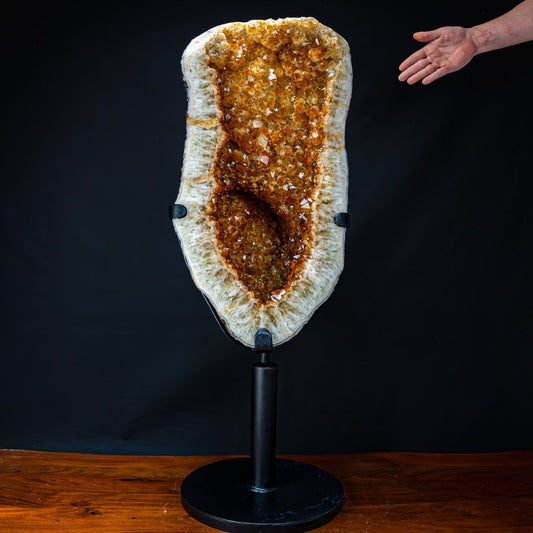Unique massive Madeira citrine druse, In The Contemporary Interior- 88794 g