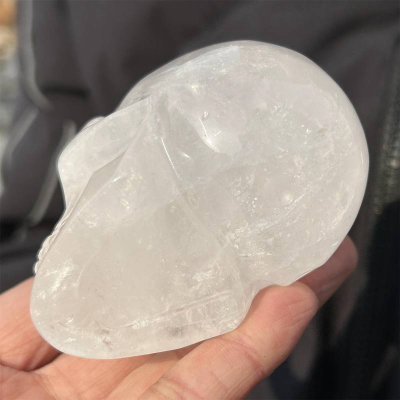 0.34kg Natural clear quartz skull carved Quartz Crystal skull Healing