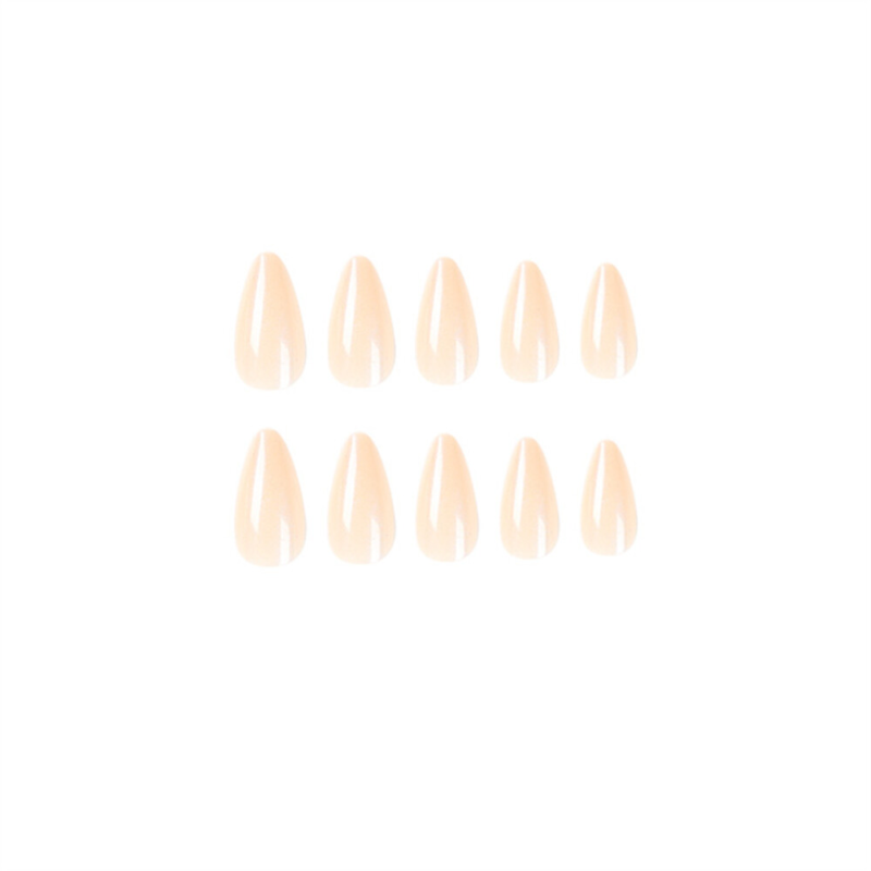 Pearl Rainbow Aurora False Nail Long Almond Press on Nails for Nail Art 24pcs