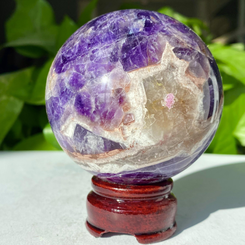1.27LB Rare High Quality Purple Dream Amethyst Quartz Crystal Sphere Healing Bal