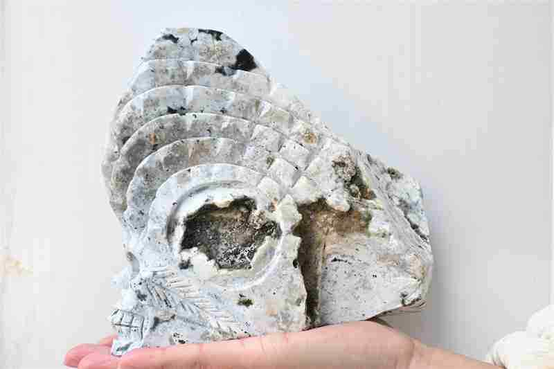 1.55kg Natural unknown quartz skull carved Quartz Crystal skull Healing