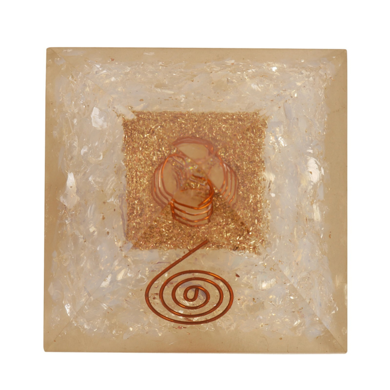 Clear Quartz Stone  Orgone Pyramid Healing Energy Generator Free Shipping