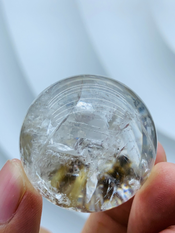 Herkimer Diamond Enhydro Crystal Magic Ball 36MM &big moving water droplet 36g