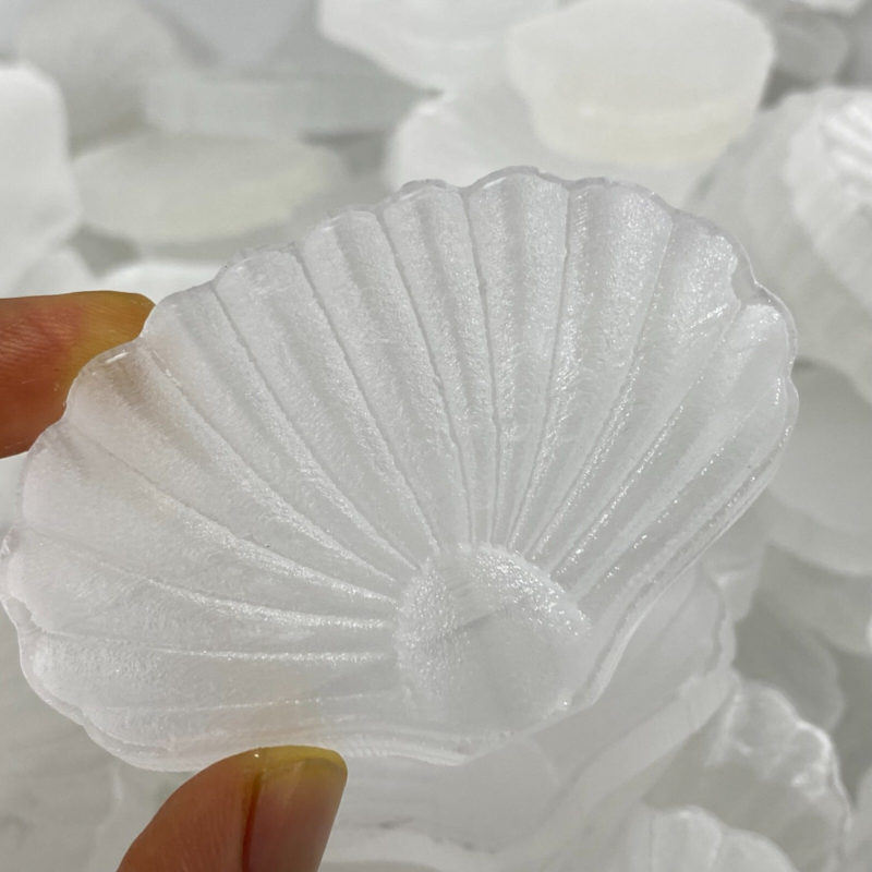 Natural Gypsum Selenite shell  Hand Carved Quartz Crystal Reiki healing 1PC