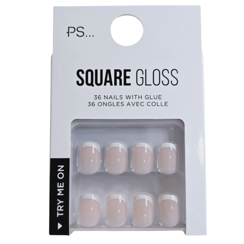 False Nails Press On Fake Tips Stick Coffin Square Full Cover Primark Glue 24pk
