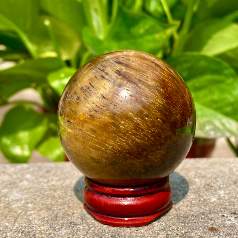 124G  Large Natural Tiger Eye Stone Crystal Ball Quartz Healing Sphere Décor