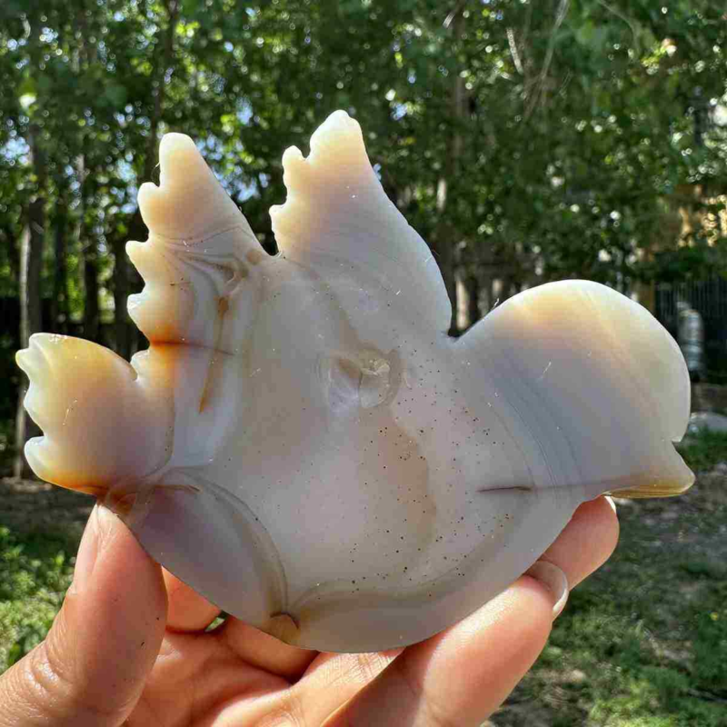 135g natural agate hand carved bird skull quartz crystal cluster reiki