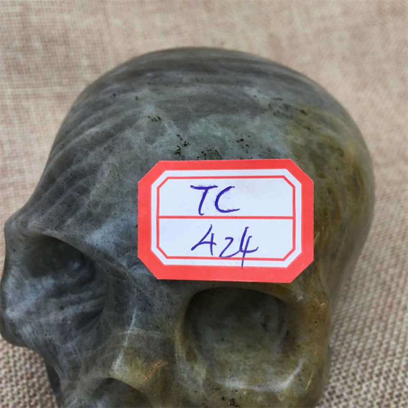 Natural Labradorite Skull,Quartz Crystal Skull,Hand Carved,Home