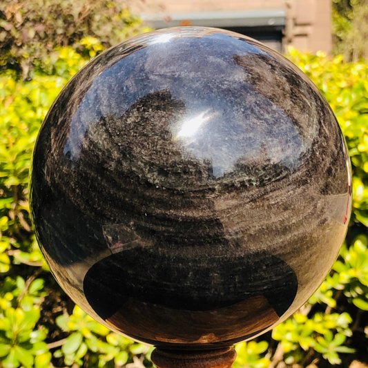 5.39LB TOP Natural Silver Obsidian Sphere Crystal quartz Ball Healing 788