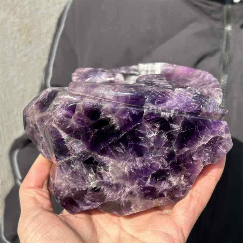 1.74kg Natural dreamy amethyst Dragon Castle carved Quartz Crystal skull Healing