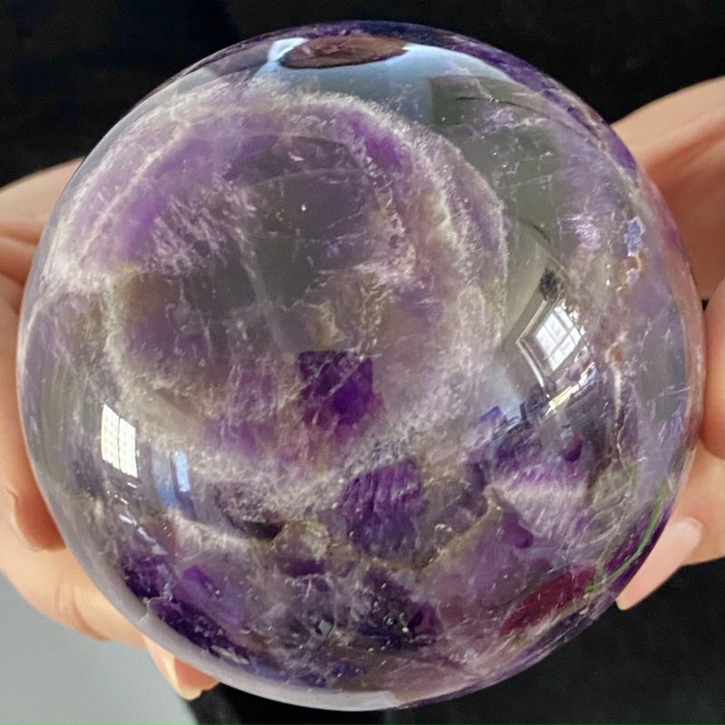 1.73LB Rare High Quality Purple  Amethyst Quartz Crystal Sphere Healing Bal