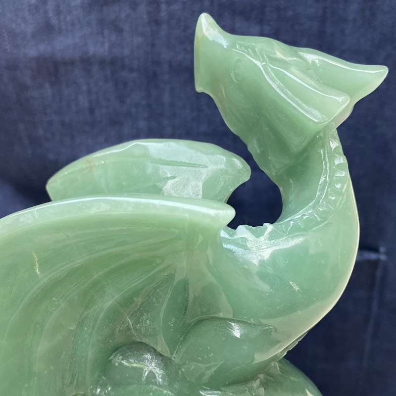 0.83kg Natural aventurine dragon skull carved Quartz Crystal skull Healing