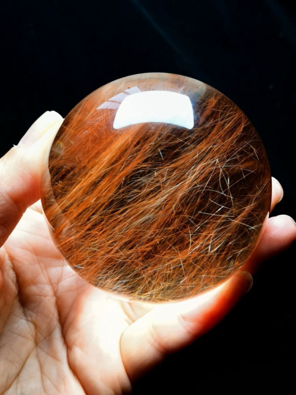 Museum Collection Tibetan High Altitude Red Rutilated Ball Sphere Orb Gem 2.48&apos;