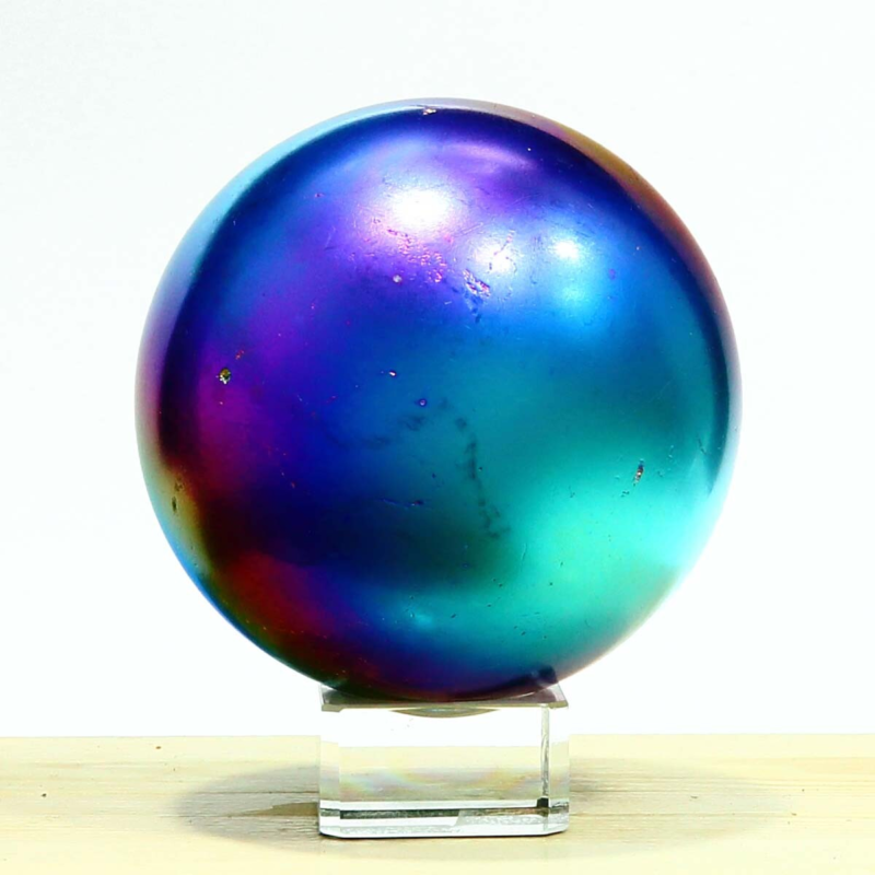 838g Natural Crystal Electroplated Rainbow Crystal Ball Quartz Sphere Healing