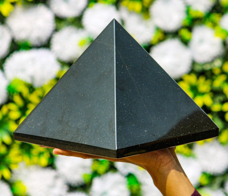 Large 20CM Natural Black Tourmaline  Stone Crystal Healing Energy Chakra Pyramid